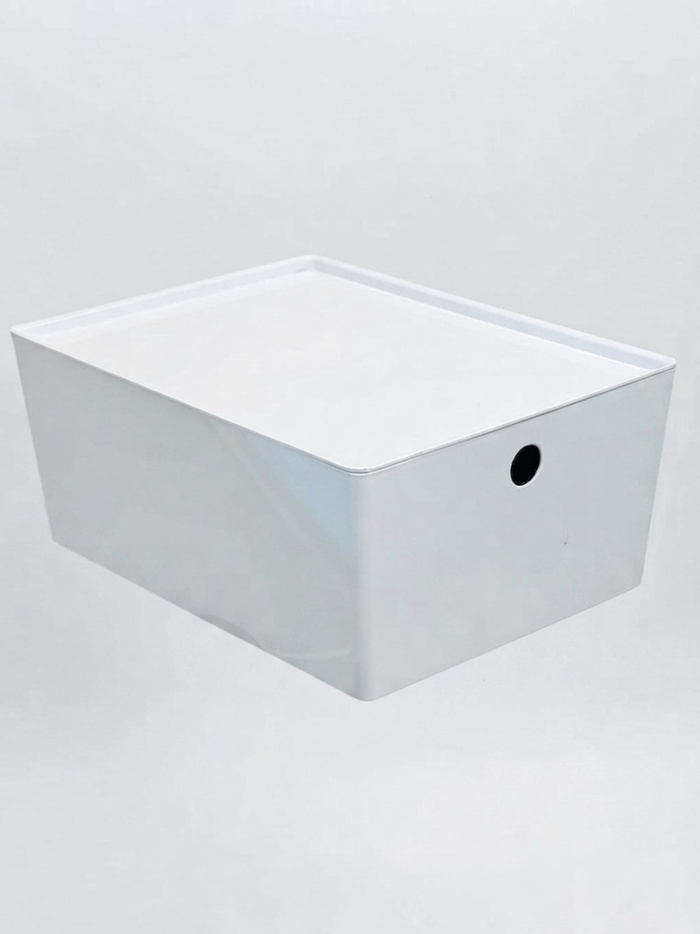 IKEA KUGGIS Storage Box with Lid White Minimalist Home Office Organizer